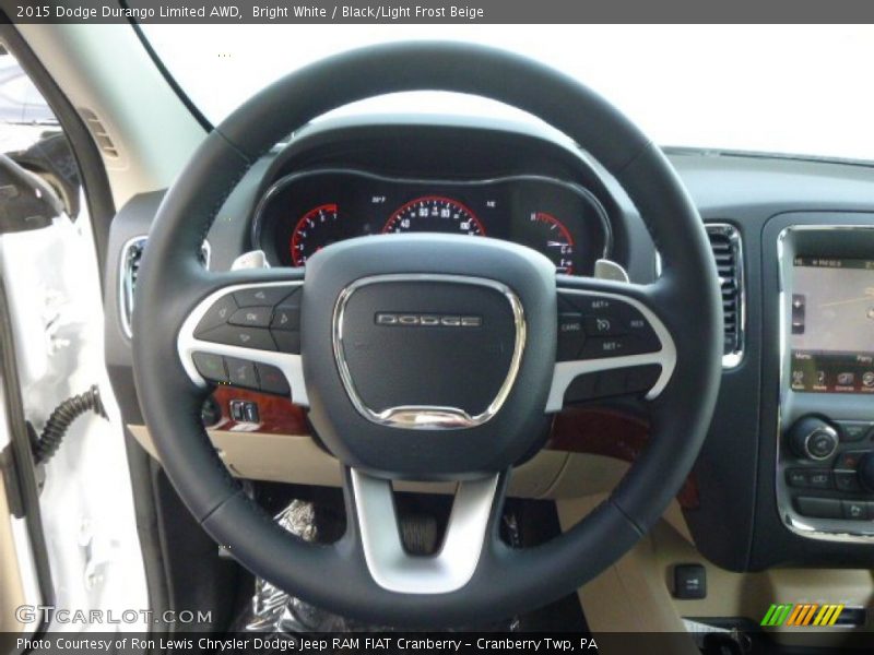 Bright White / Black/Light Frost Beige 2015 Dodge Durango Limited AWD