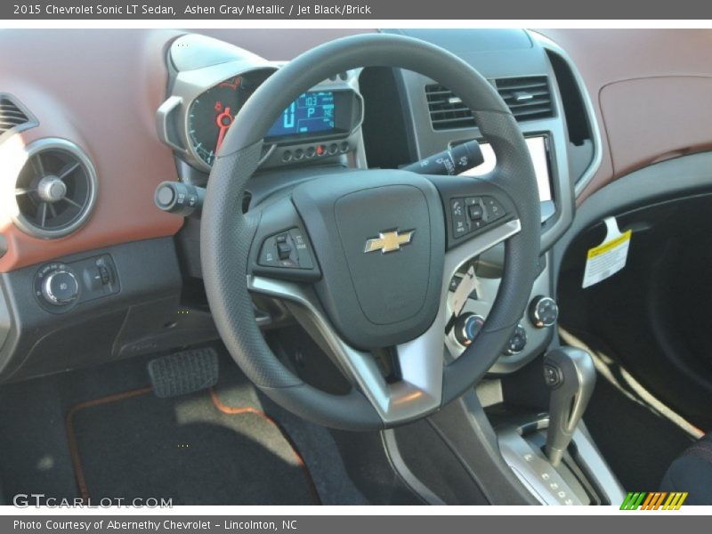 Ashen Gray Metallic / Jet Black/Brick 2015 Chevrolet Sonic LT Sedan