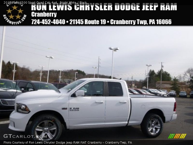 Bright White / Black 2015 Ram 1500 Sport Quad Cab 4x4