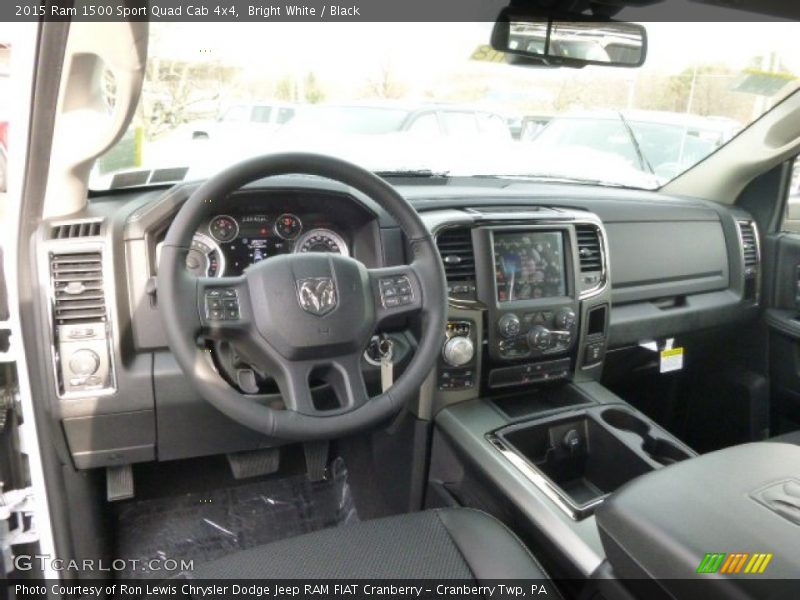 Bright White / Black 2015 Ram 1500 Sport Quad Cab 4x4