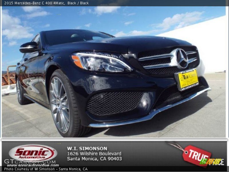 Black / Black 2015 Mercedes-Benz C 400 4Matic