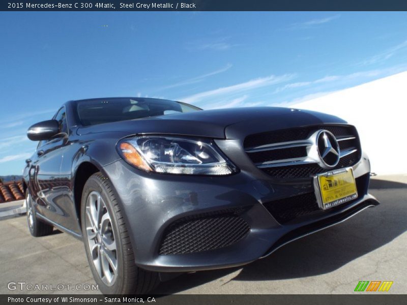 Steel Grey Metallic / Black 2015 Mercedes-Benz C 300 4Matic