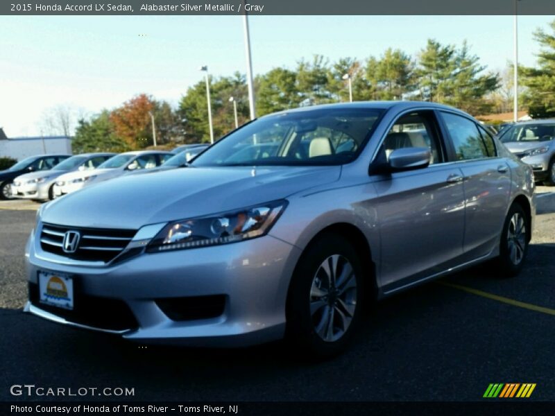 Alabaster Silver Metallic / Gray 2015 Honda Accord LX Sedan
