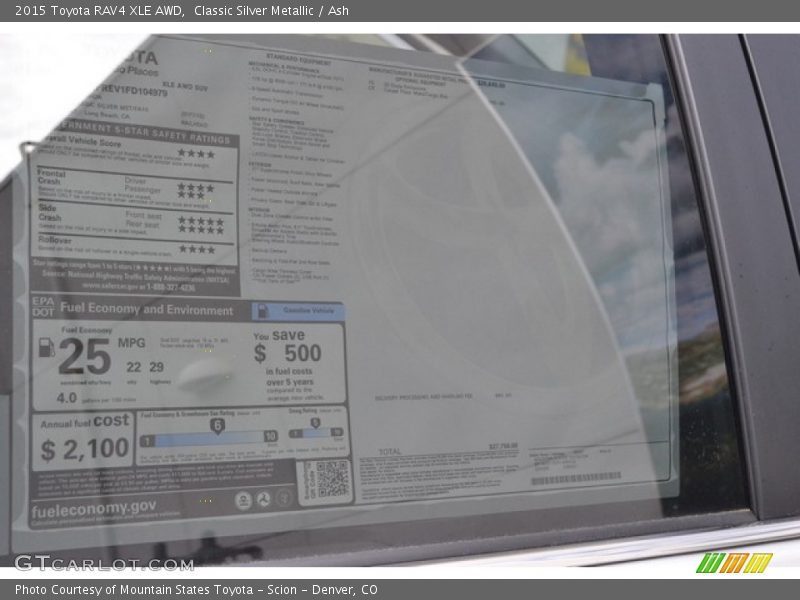 Classic Silver Metallic / Ash 2015 Toyota RAV4 XLE AWD