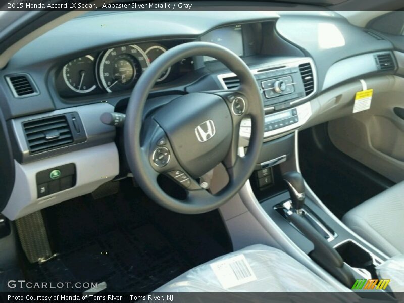 Alabaster Silver Metallic / Gray 2015 Honda Accord LX Sedan