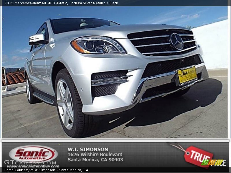 Iridium Silver Metallic / Black 2015 Mercedes-Benz ML 400 4Matic