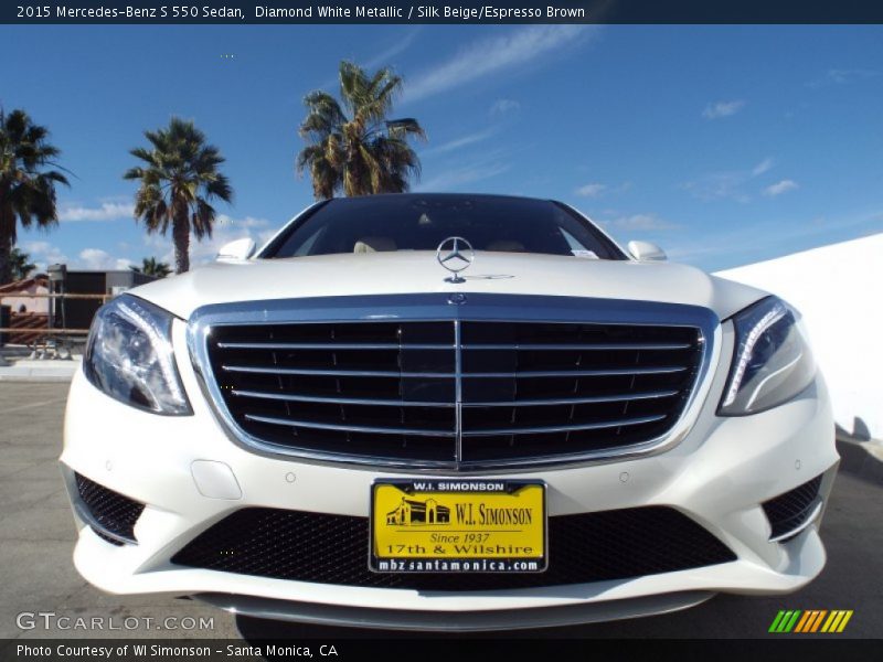 Diamond White Metallic / Silk Beige/Espresso Brown 2015 Mercedes-Benz S 550 Sedan