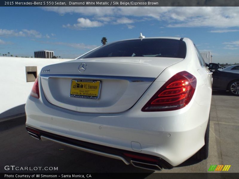 Diamond White Metallic / Silk Beige/Espresso Brown 2015 Mercedes-Benz S 550 Sedan