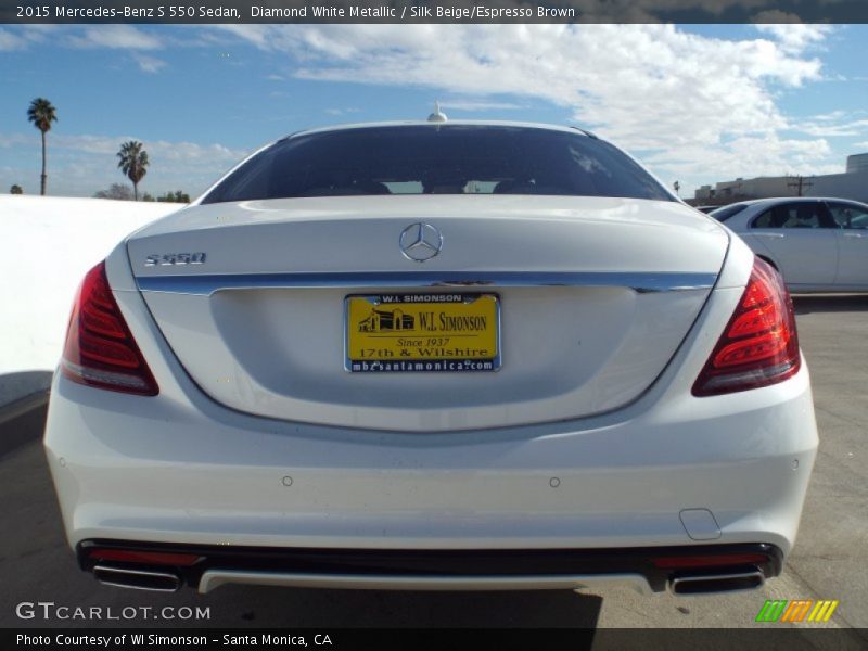Diamond White Metallic / Silk Beige/Espresso Brown 2015 Mercedes-Benz S 550 Sedan