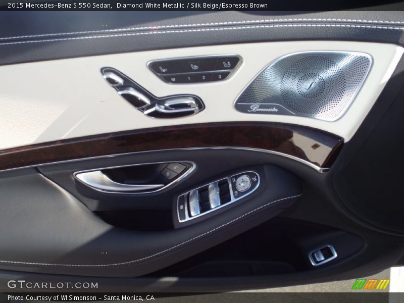 Diamond White Metallic / Silk Beige/Espresso Brown 2015 Mercedes-Benz S 550 Sedan