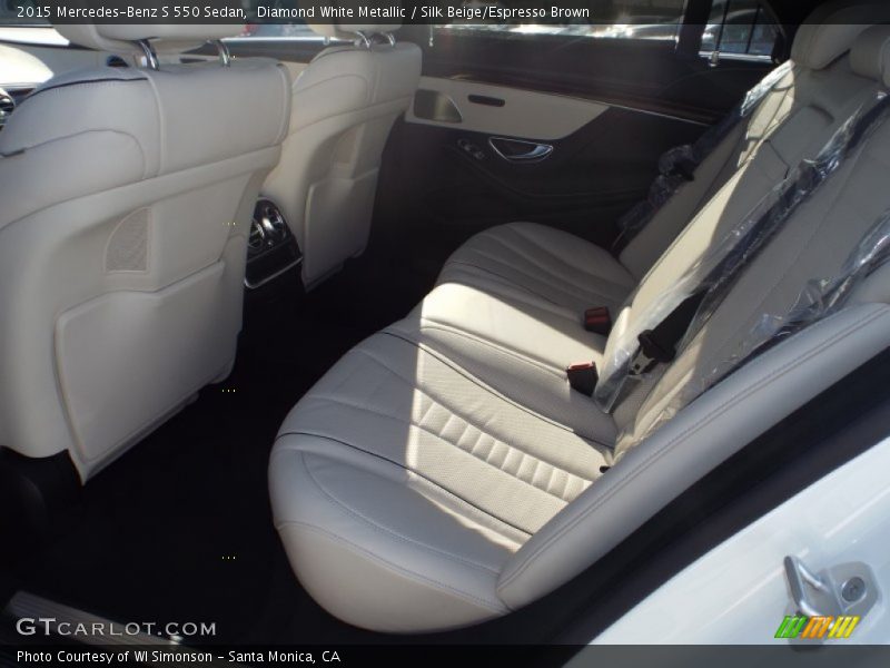 Diamond White Metallic / Silk Beige/Espresso Brown 2015 Mercedes-Benz S 550 Sedan