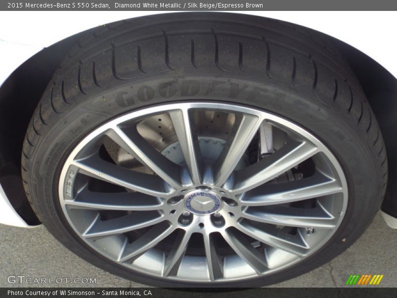 Diamond White Metallic / Silk Beige/Espresso Brown 2015 Mercedes-Benz S 550 Sedan