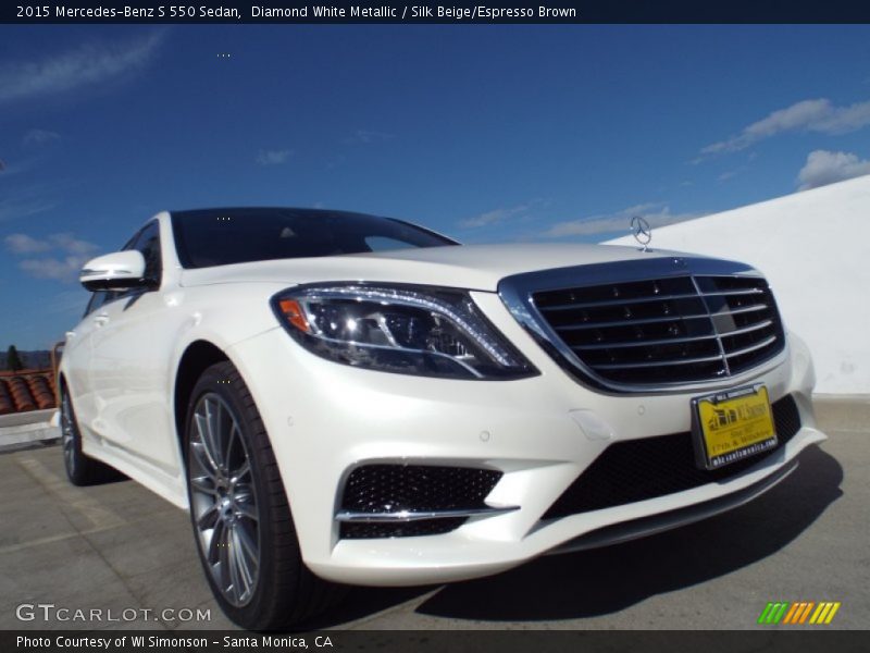 Diamond White Metallic / Silk Beige/Espresso Brown 2015 Mercedes-Benz S 550 Sedan