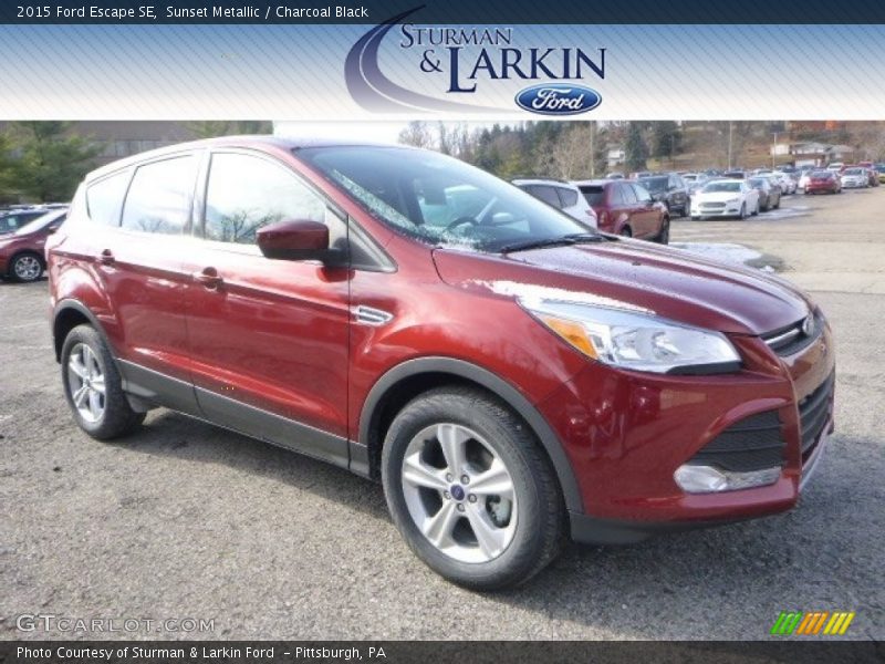 Sunset Metallic / Charcoal Black 2015 Ford Escape SE