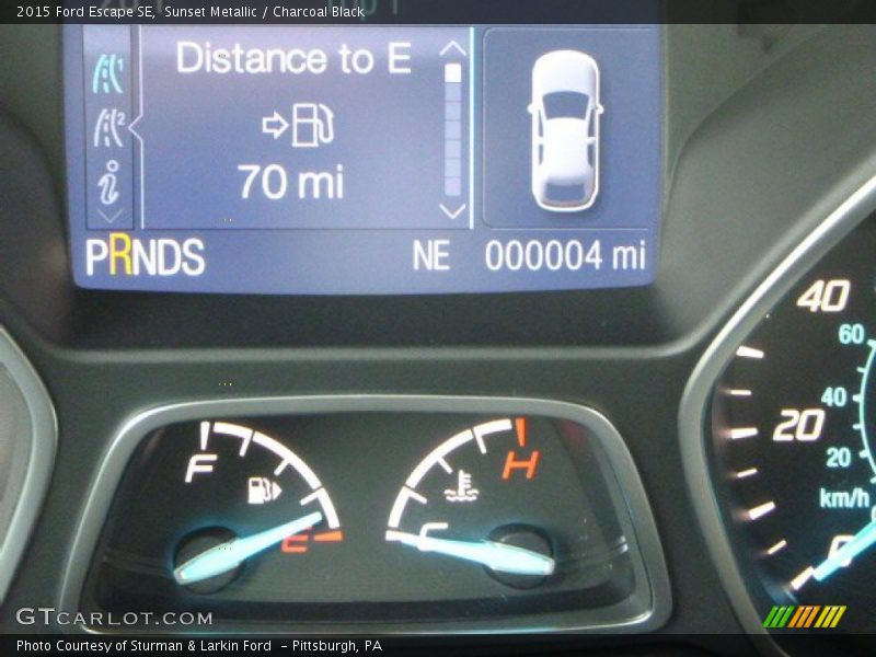 Sunset Metallic / Charcoal Black 2015 Ford Escape SE
