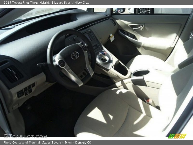 Blizzard Pearl / Misty Gray 2015 Toyota Prius Three Hybrid