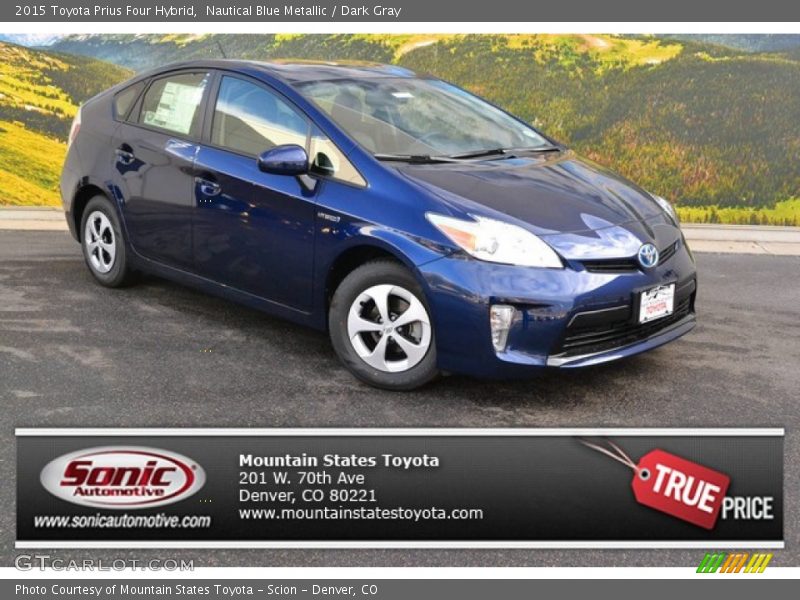Nautical Blue Metallic / Dark Gray 2015 Toyota Prius Four Hybrid