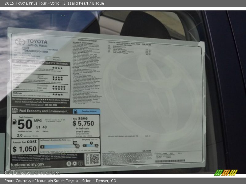 Blizzard Pearl / Bisque 2015 Toyota Prius Four Hybrid