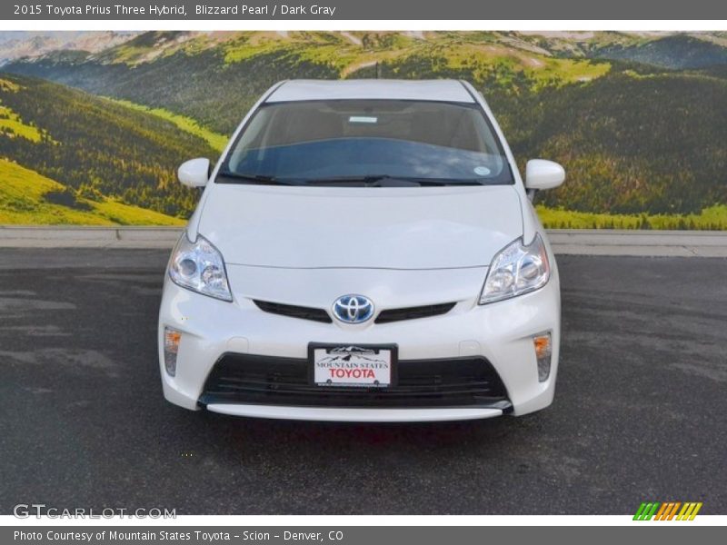 Blizzard Pearl / Dark Gray 2015 Toyota Prius Three Hybrid