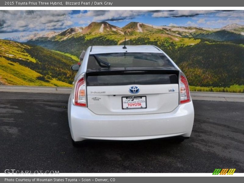 Blizzard Pearl / Dark Gray 2015 Toyota Prius Three Hybrid
