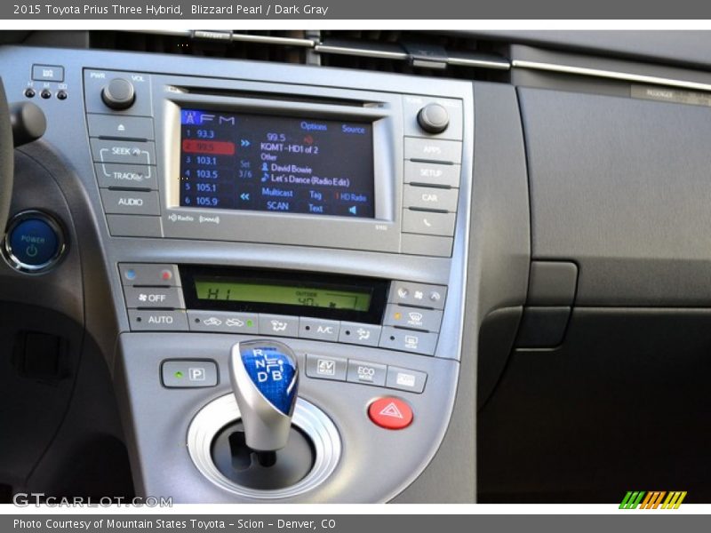 Blizzard Pearl / Dark Gray 2015 Toyota Prius Three Hybrid