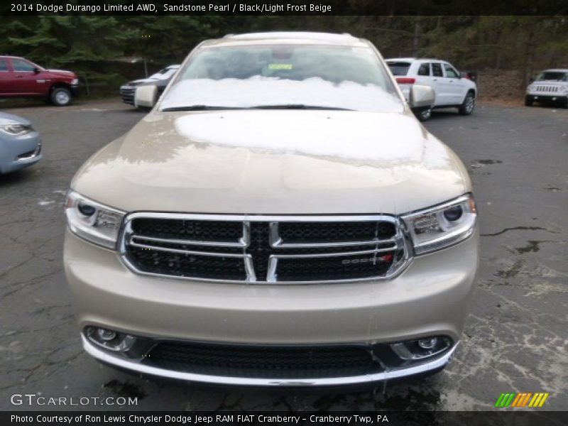 Sandstone Pearl / Black/Light Frost Beige 2014 Dodge Durango Limited AWD
