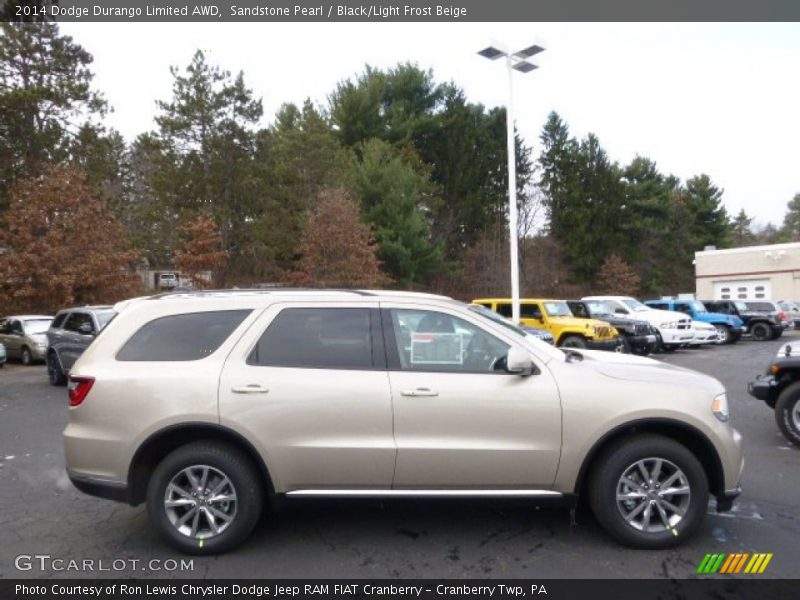 Sandstone Pearl / Black/Light Frost Beige 2014 Dodge Durango Limited AWD