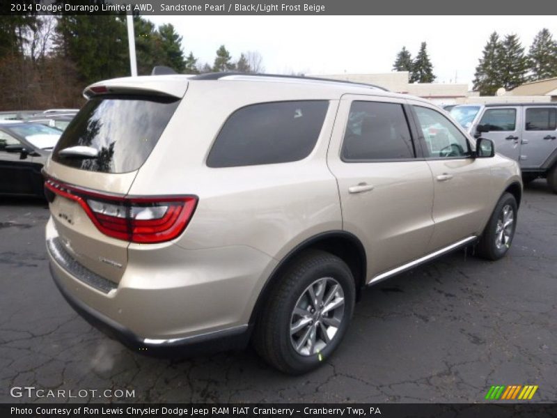 Sandstone Pearl / Black/Light Frost Beige 2014 Dodge Durango Limited AWD