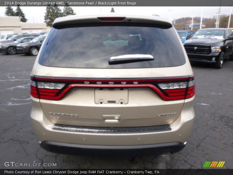 Sandstone Pearl / Black/Light Frost Beige 2014 Dodge Durango Limited AWD