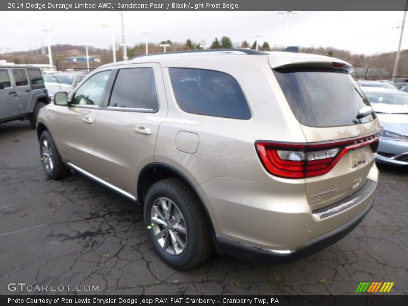 Sandstone Pearl / Black/Light Frost Beige 2014 Dodge Durango Limited AWD