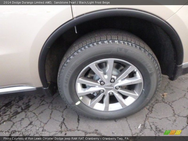 Sandstone Pearl / Black/Light Frost Beige 2014 Dodge Durango Limited AWD