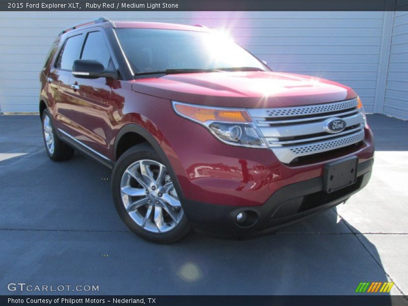 Ruby Red / Medium Light Stone 2015 Ford Explorer XLT