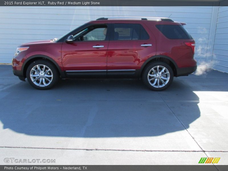 Ruby Red / Medium Light Stone 2015 Ford Explorer XLT