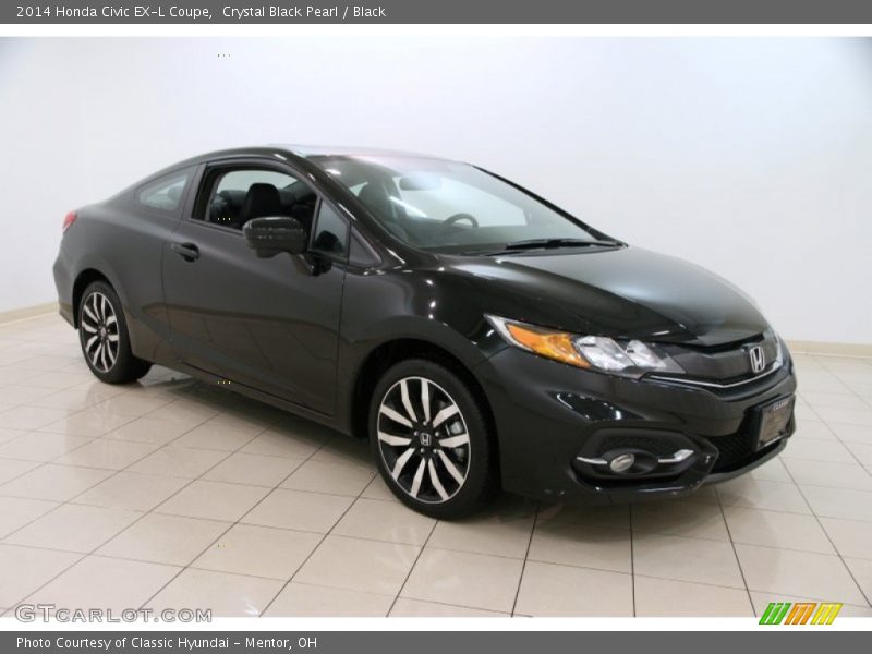 Crystal Black Pearl / Black 2014 Honda Civic EX-L Coupe