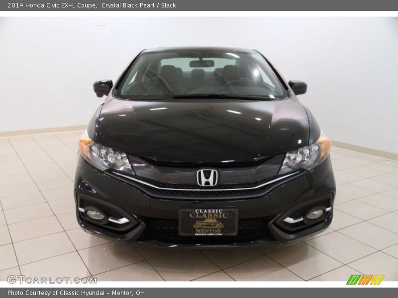 Crystal Black Pearl / Black 2014 Honda Civic EX-L Coupe
