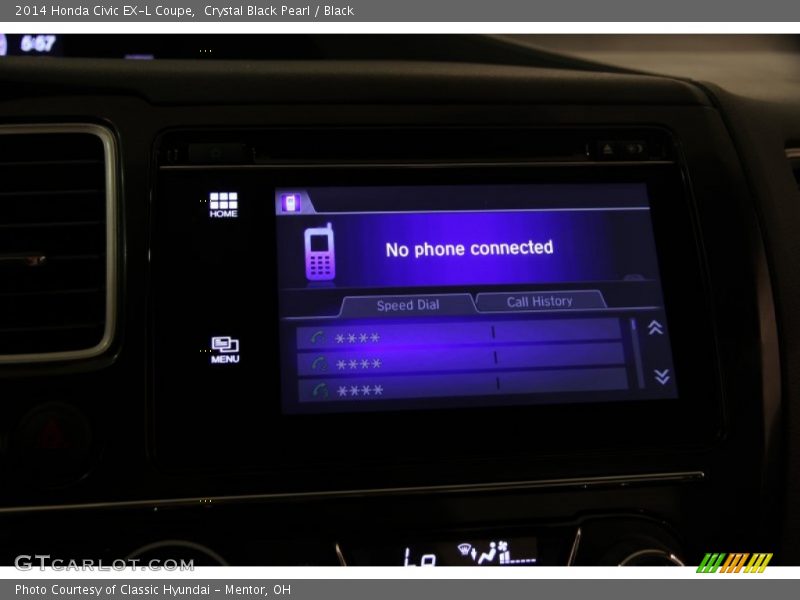 Crystal Black Pearl / Black 2014 Honda Civic EX-L Coupe