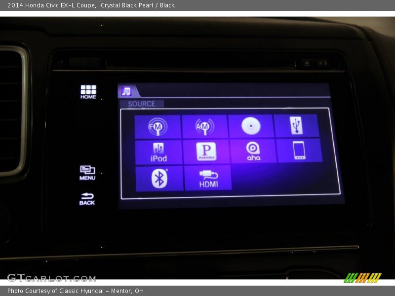 Crystal Black Pearl / Black 2014 Honda Civic EX-L Coupe