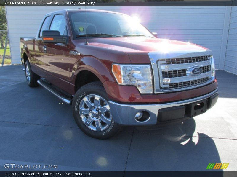 Sunset / Steel Grey 2014 Ford F150 XLT SuperCab
