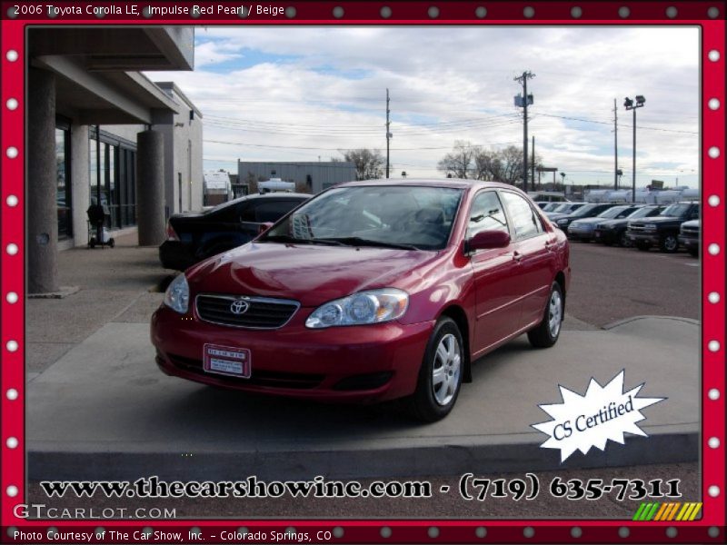 Impulse Red Pearl / Beige 2006 Toyota Corolla LE