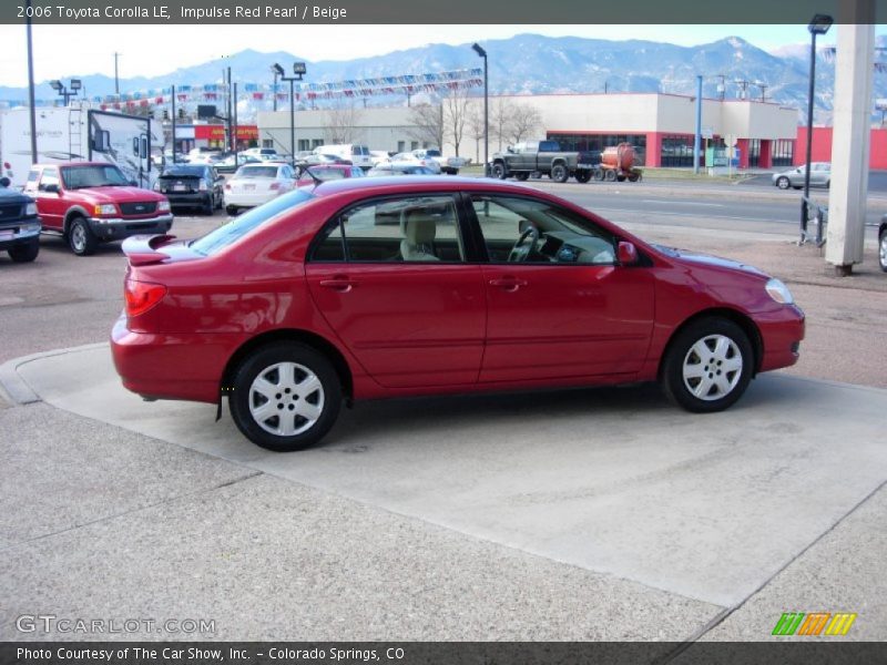 Impulse Red Pearl / Beige 2006 Toyota Corolla LE
