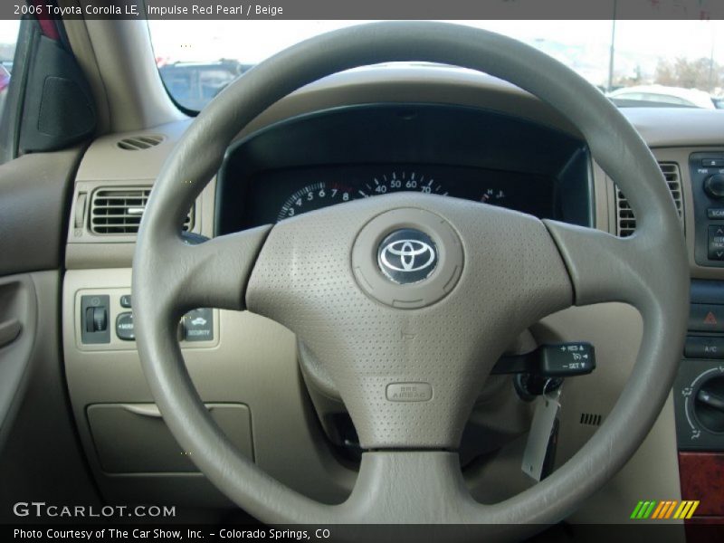 Impulse Red Pearl / Beige 2006 Toyota Corolla LE