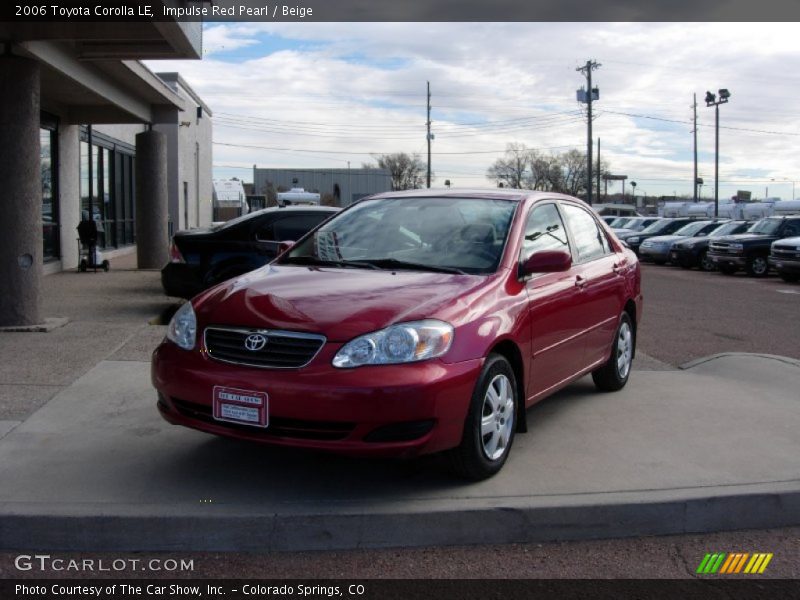Impulse Red Pearl / Beige 2006 Toyota Corolla LE