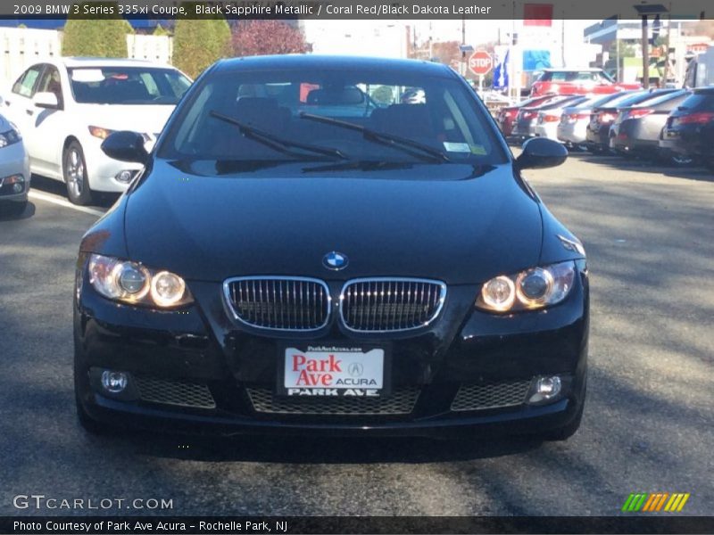 Black Sapphire Metallic / Coral Red/Black Dakota Leather 2009 BMW 3 Series 335xi Coupe