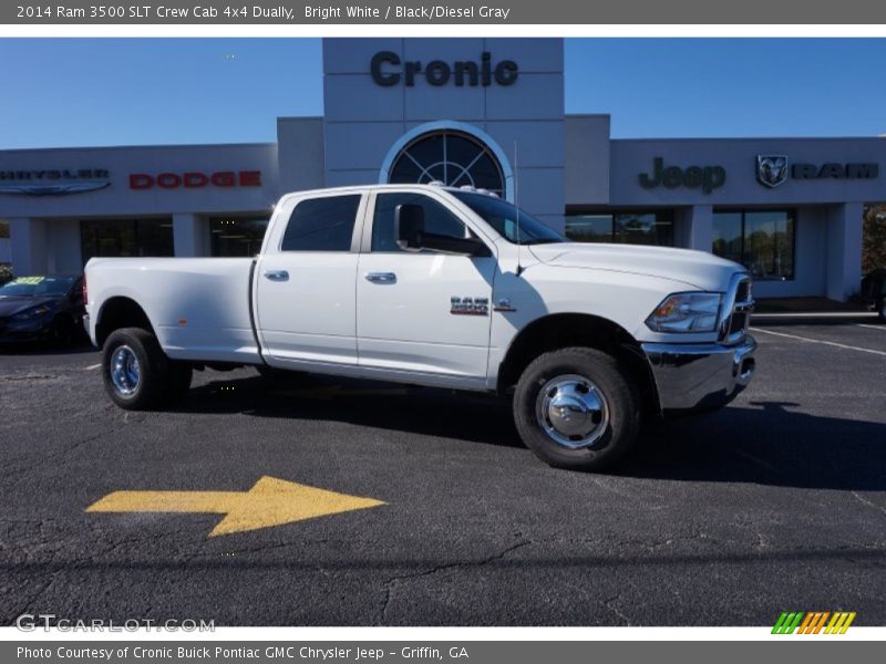 Bright White / Black/Diesel Gray 2014 Ram 3500 SLT Crew Cab 4x4 Dually