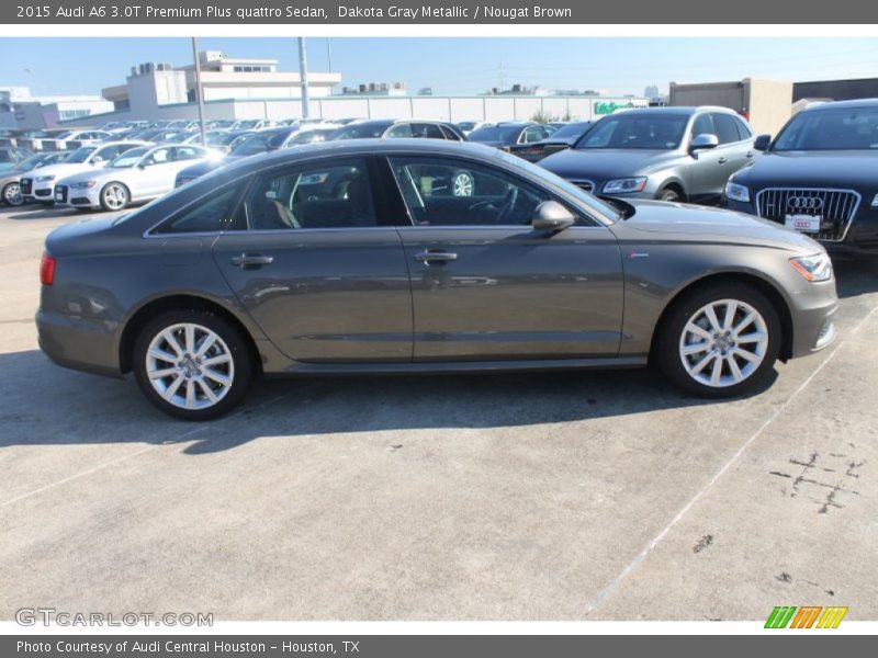Dakota Gray Metallic / Nougat Brown 2015 Audi A6 3.0T Premium Plus quattro Sedan