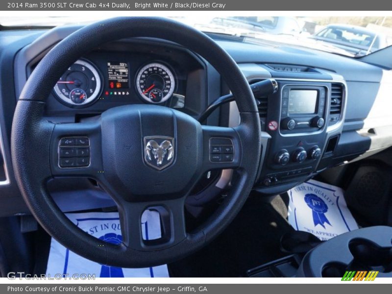 Bright White / Black/Diesel Gray 2014 Ram 3500 SLT Crew Cab 4x4 Dually