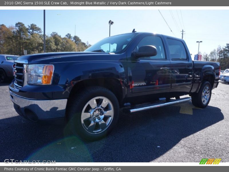 Midnight Blue Metallic / Very Dark Cashmere/Light Cashmere 2010 GMC Sierra 1500 SLE Crew Cab