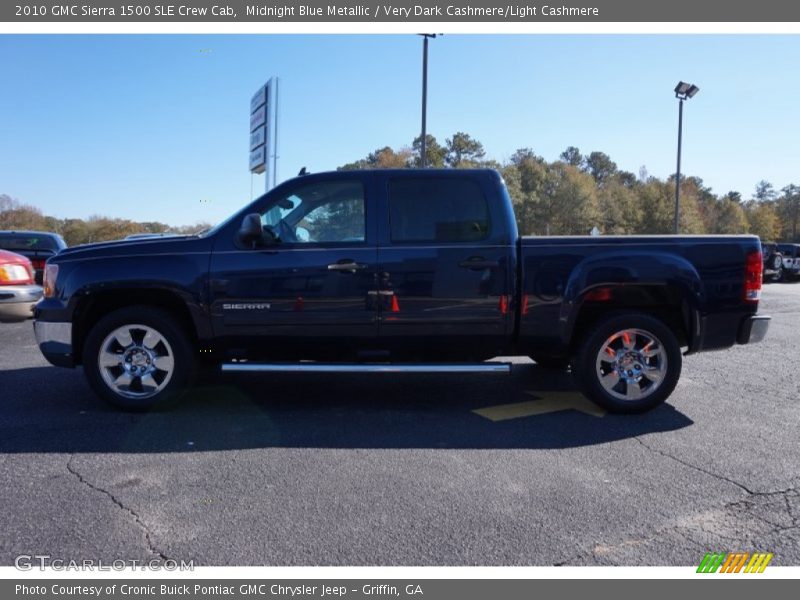 Midnight Blue Metallic / Very Dark Cashmere/Light Cashmere 2010 GMC Sierra 1500 SLE Crew Cab