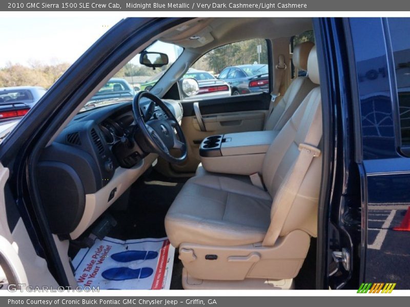 Midnight Blue Metallic / Very Dark Cashmere/Light Cashmere 2010 GMC Sierra 1500 SLE Crew Cab