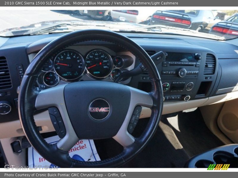 Midnight Blue Metallic / Very Dark Cashmere/Light Cashmere 2010 GMC Sierra 1500 SLE Crew Cab